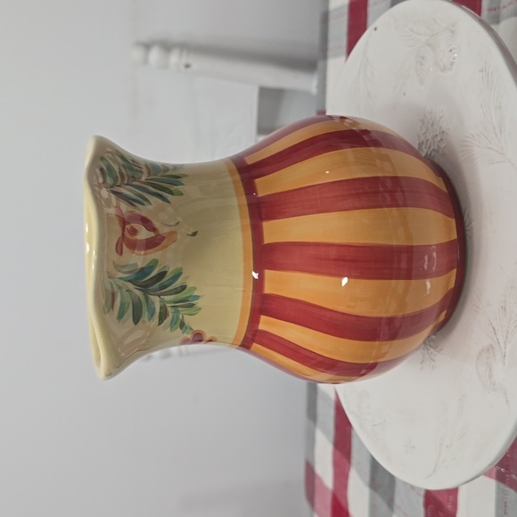 Southern Living Gail Pittman Collectible Decor Pitcher Vase Orange Red Green - Picture 3 of 13